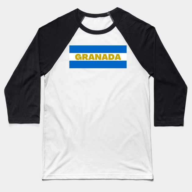 Granada City in Nicaraguan Flag Colors Baseball T-Shirt by aybe7elf